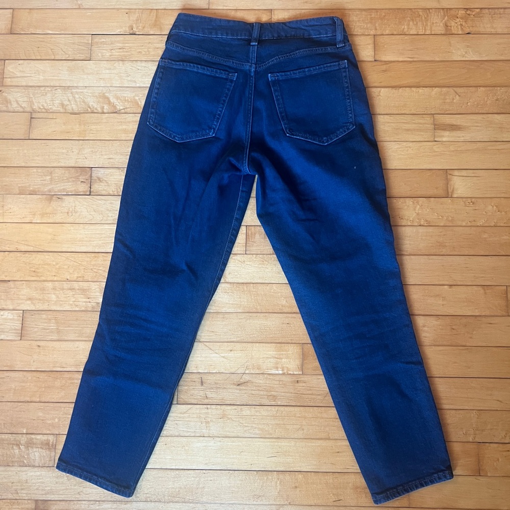 Old Navy High Rise O.G. Straight Dark Blue Jeans, Size 4, Very Gently Used - Picture 2 of 3